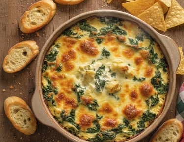 Горячий шпинатно-артишоковый дип
