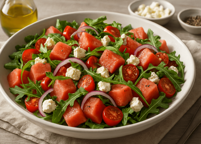 Салат с арбузом и фетой