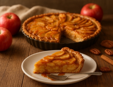 Деревенский яблочный тарт с карамелью