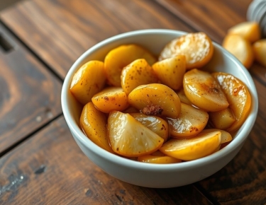 Жареные яблоки в глазури