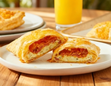 Мини-пирожки с яйцом и беконом