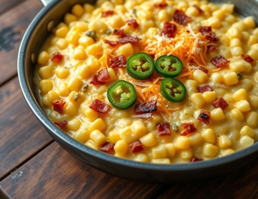 Сливочная кукуруза с халапеньо и сыром