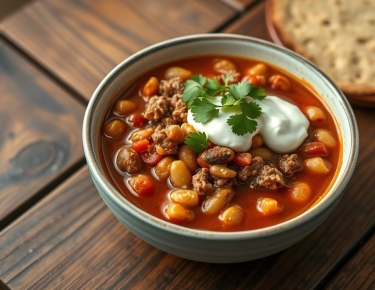 Чили с индейкой и фасолью