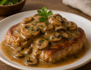 Свинина с грибным соусом